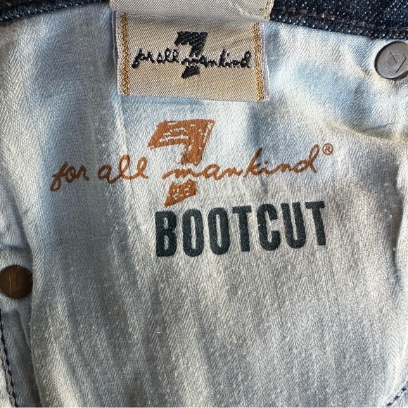 7 For All Mankind Jeans Pants Bootcut Medium Wash Denim Pockets Designer Size 30 - Picture 7 of 11